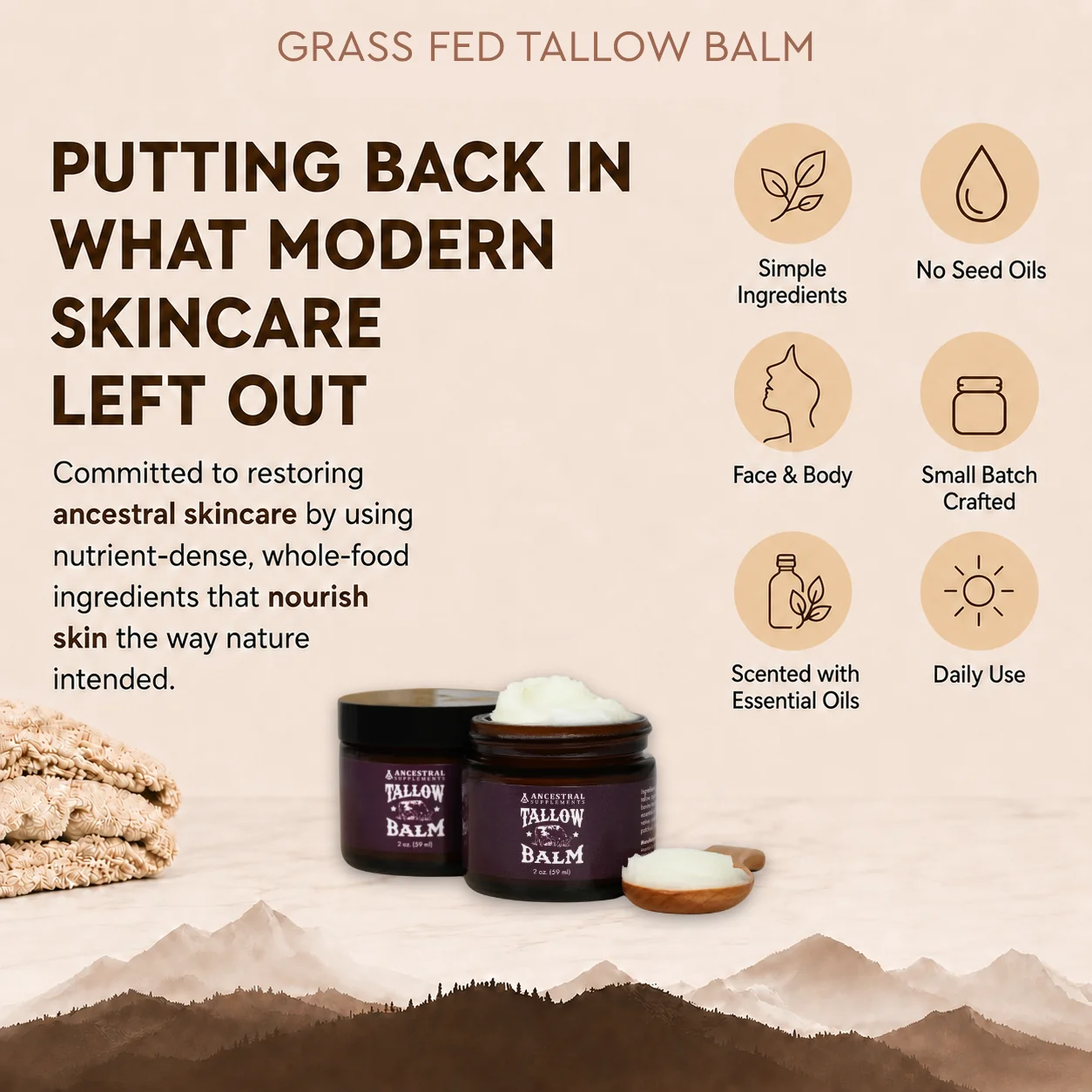 Grass Fed Beef Tallow Balm - Image 4